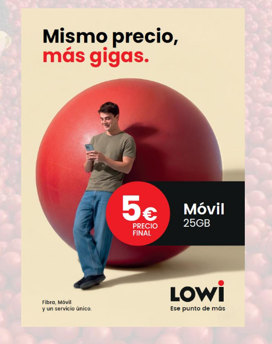 Lowi Móvil 25GB por 5€ al mes